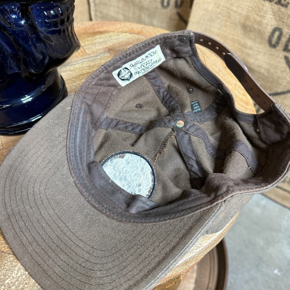 Vintage Shrunken Head Skateboards Hat Snapback Cap Skate Wear Brown Wool Blend - Picture 3 of 6